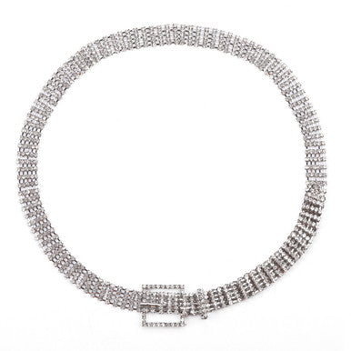 5 Row Diamante Sparkling Rhinestone Belt