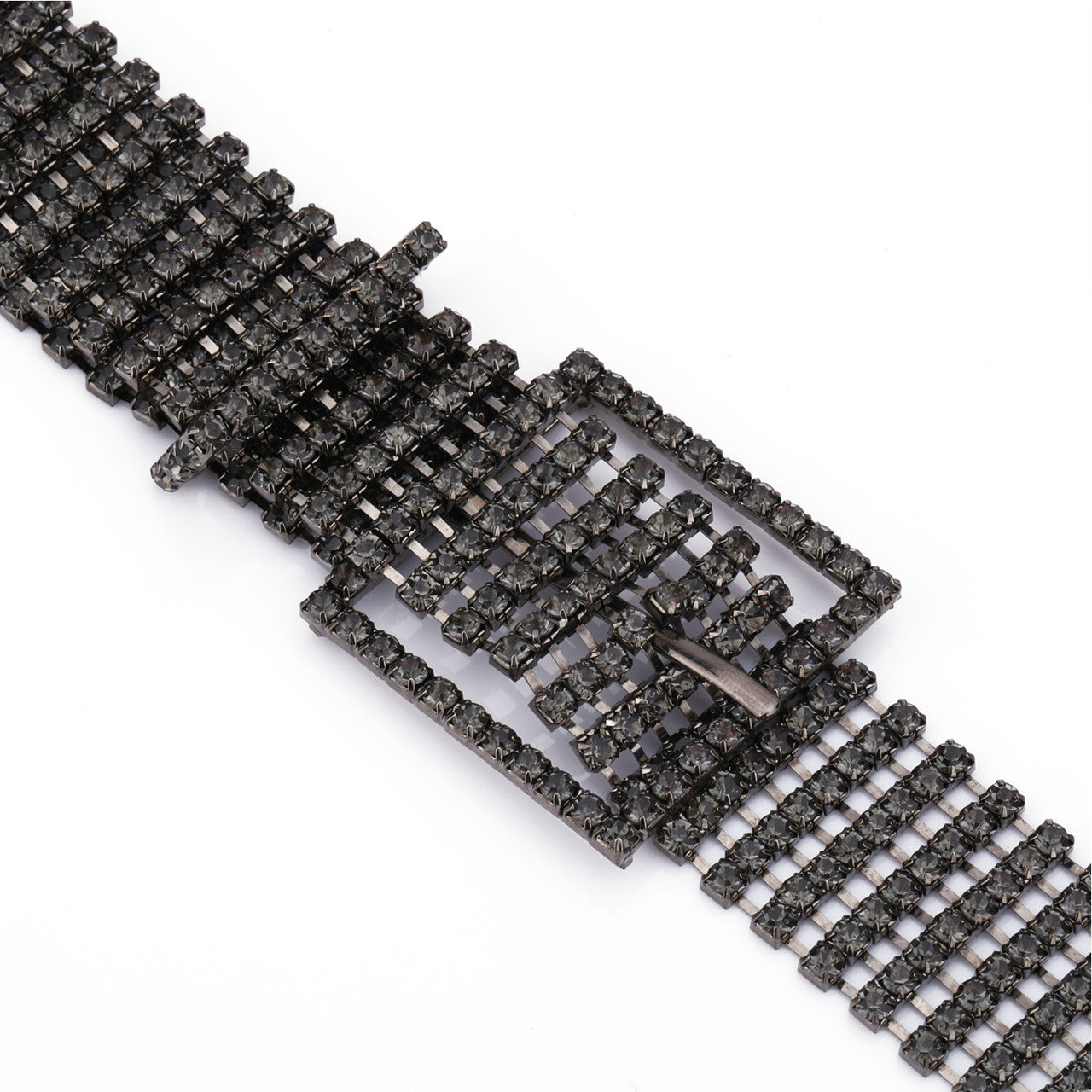 Diamante Studded Metal Belt - Black