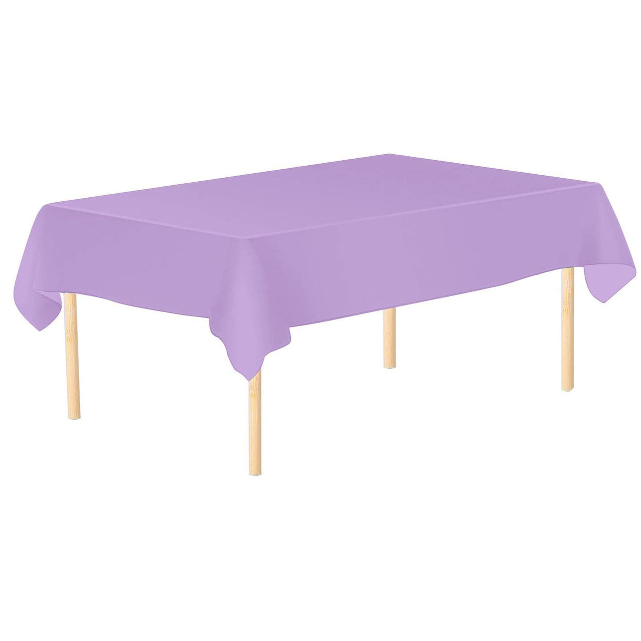 Rectangular Plastic Disposable Tablecloth - Light Purple