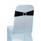 Spandex Chair Band with Round Diamante Buckle - Black