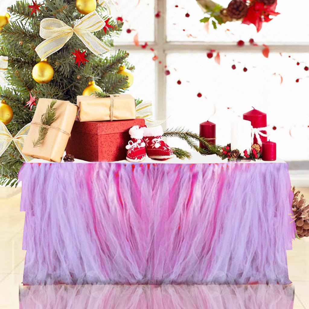 6" Tulle Fabric Roll - Baby Blue & Dark Purple & Light Purple & Mint Green (25Yard)