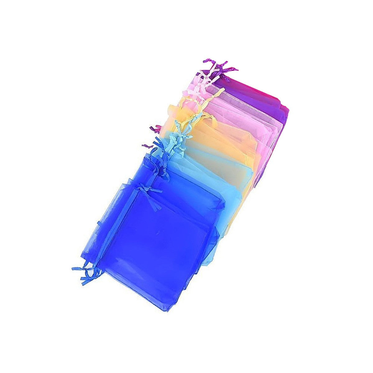 50pcs Sheer Organza Small Gift Bags with Drawstrings - Assorted Colours