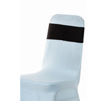 Spandex Chair Band with Round Diamante Buckle - Black