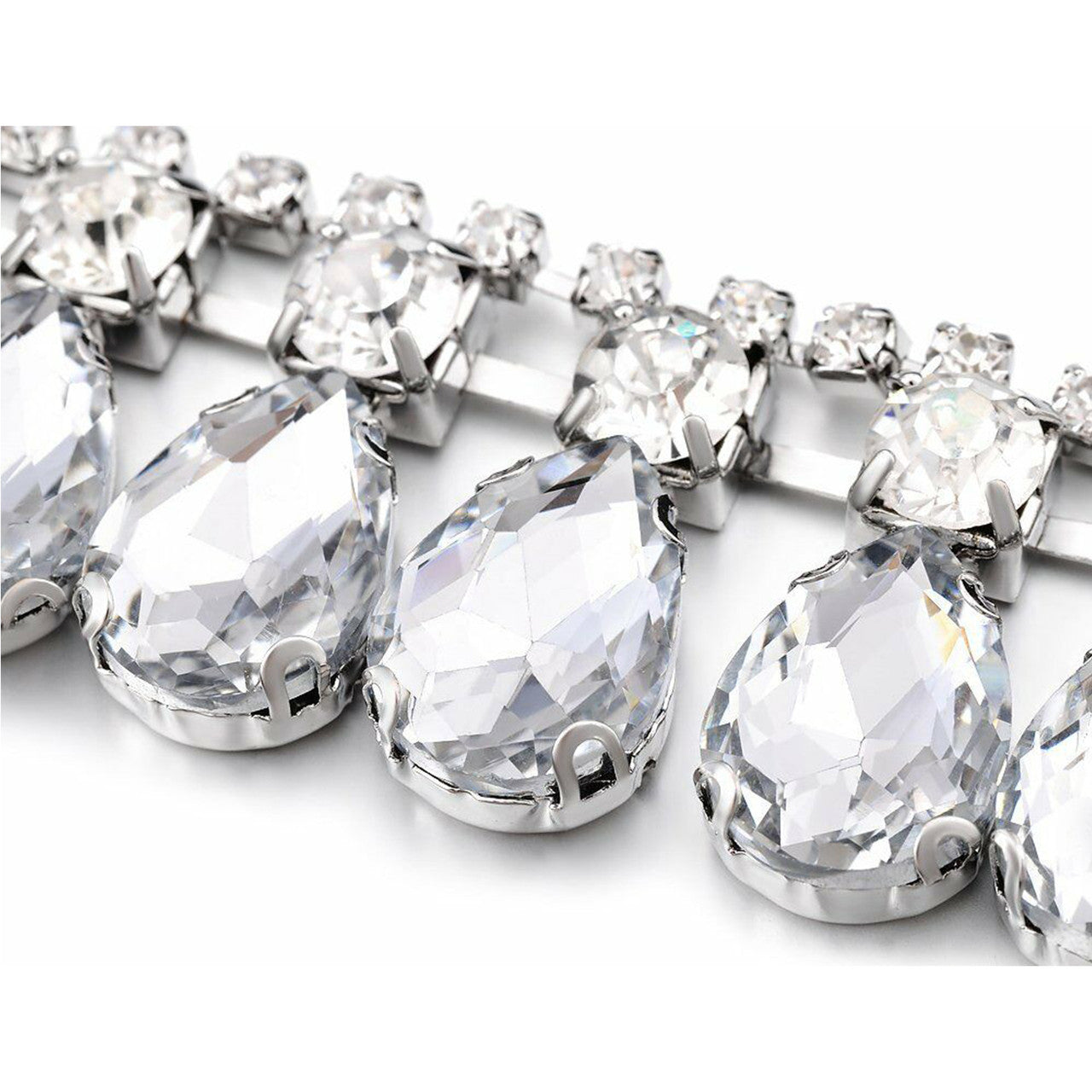 Silver Tear Drop Diamante Belt