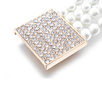 Pearl Belt in 4 Rows with Diamante Buckle