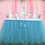6" Tulle Fabric Roll - Turquoise Aqua & Pink & Baby Blue & Dark Purple (25Yard)