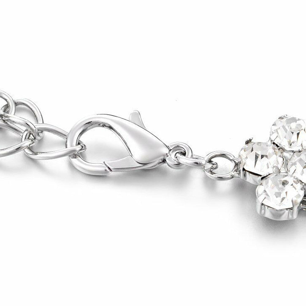 Waist Belt with Assorted Diamante Crystals - Silver