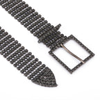 Diamante Studded Metal Belt - Black