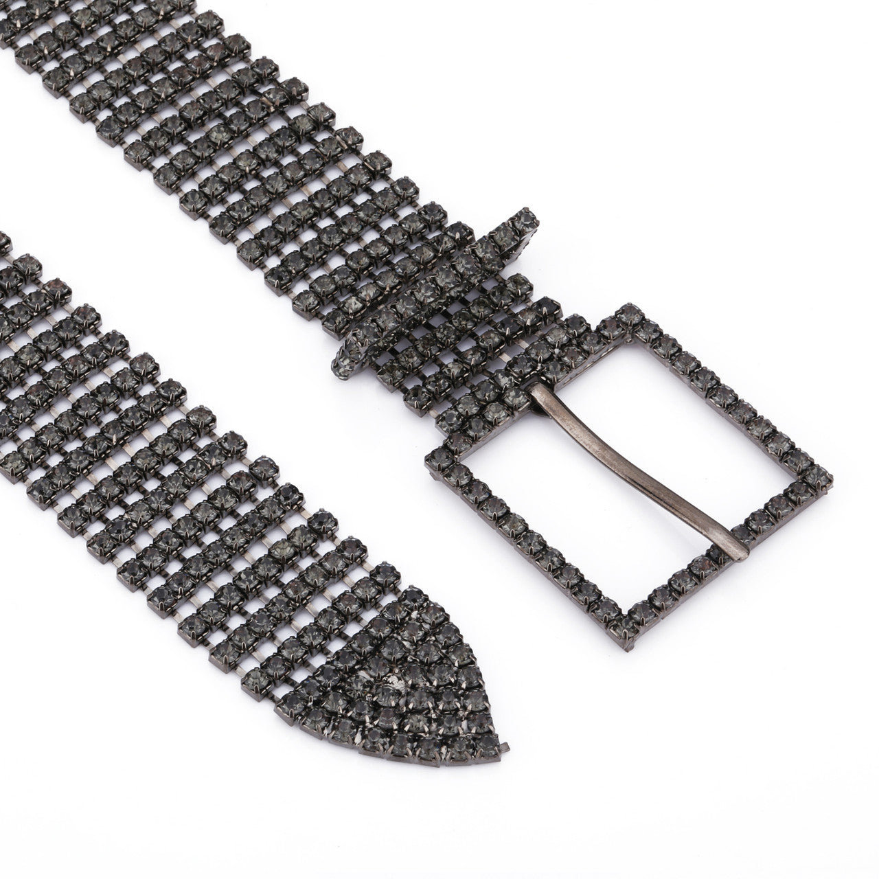 Diamante Studded Metal Belt - Black