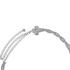 Diamante Braided Twist Belt - Silver