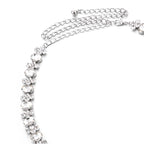 Waist Belt with Assorted Diamante Crystals - Silver
