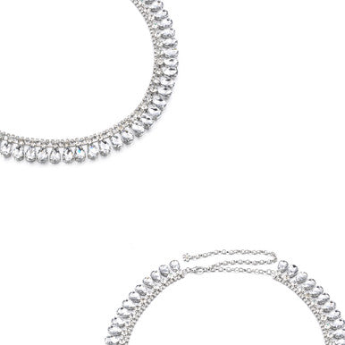 Silver Tear Drop Diamante Belt