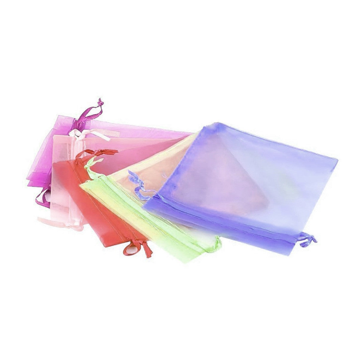 50pcs Sheer Organza Small Gift Bags with Drawstrings - Assorted Colours