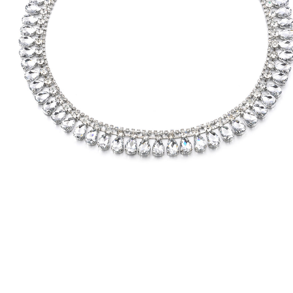 Silver Tear Drop Diamante Belt