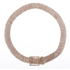 Diamante Studded Metal Belt - Gold - 8 Row