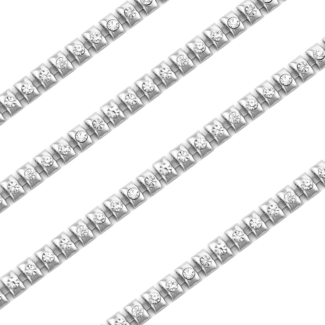 Chain Belt with Diamante - Silver