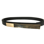 Skinny Belt in Black with Gold Buckle