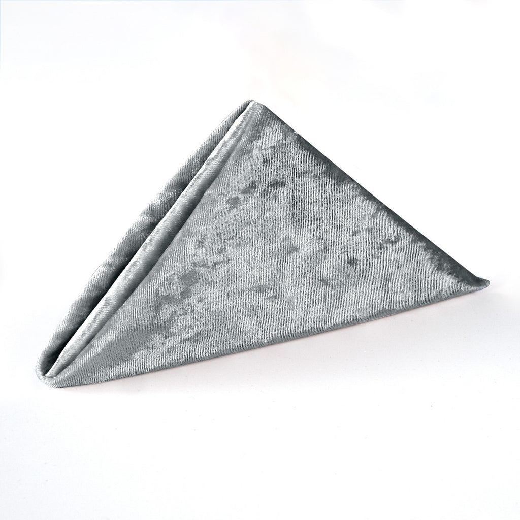 20" Velvet Napkin - Silver