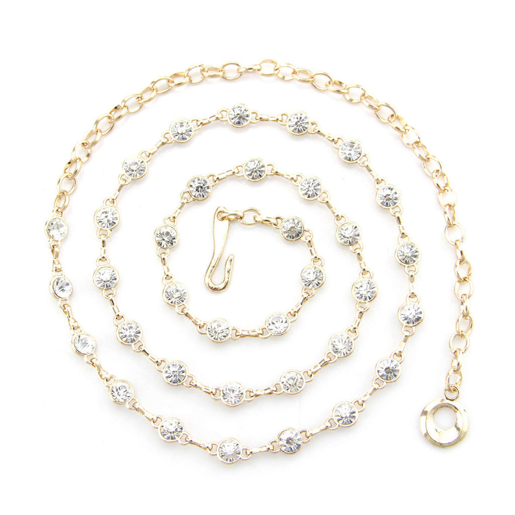Gold Diamante Beads Chain Belt