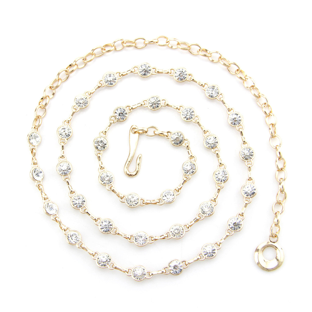 Gold Diamante Beads Chain Belt