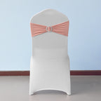Spandex Chair Band with Round Diamante Buckle - Rose Gold