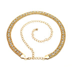 Waist Belt with Large Diamante - Gold