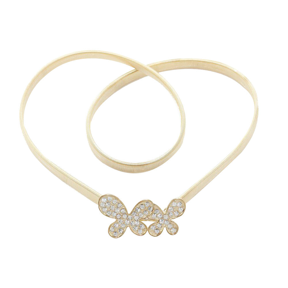 Stretchy Butterfly Metal Belt - Gold