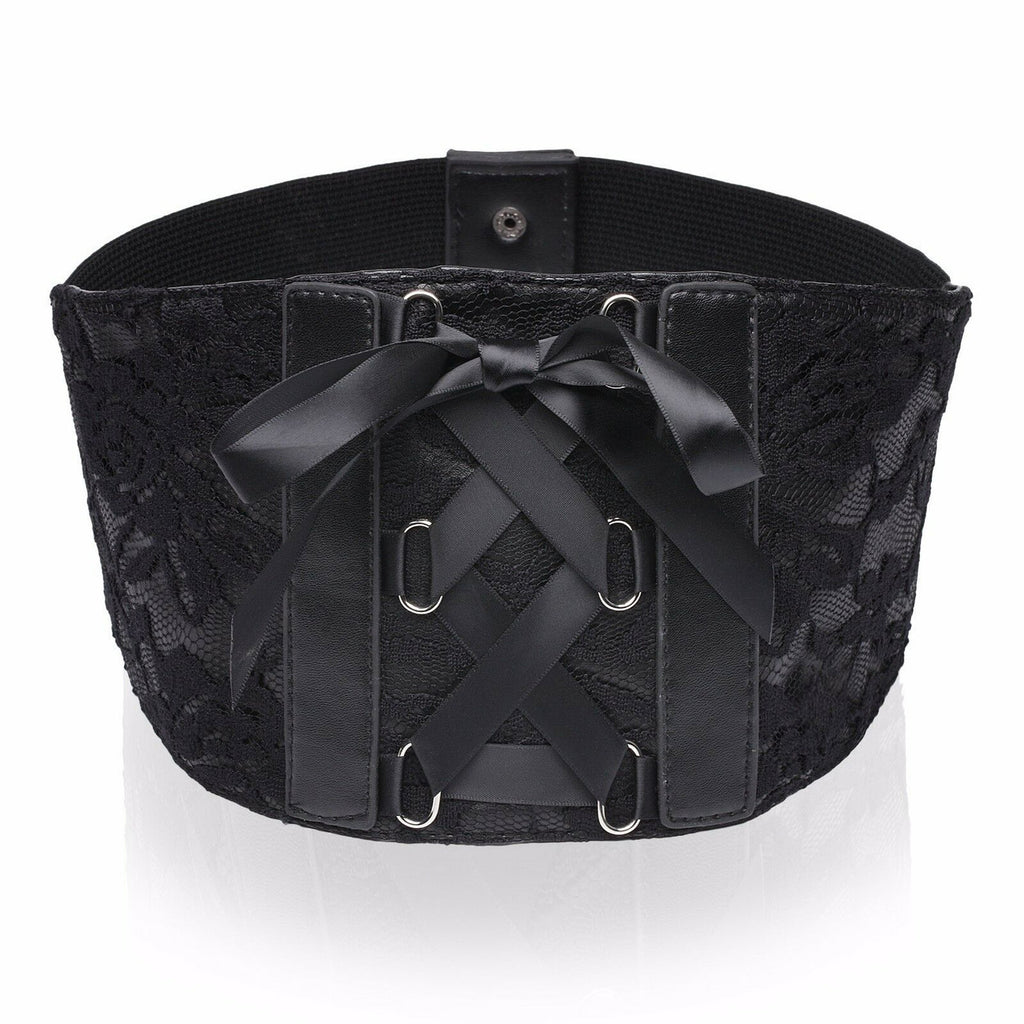 Black Corset with Lace Ribbon