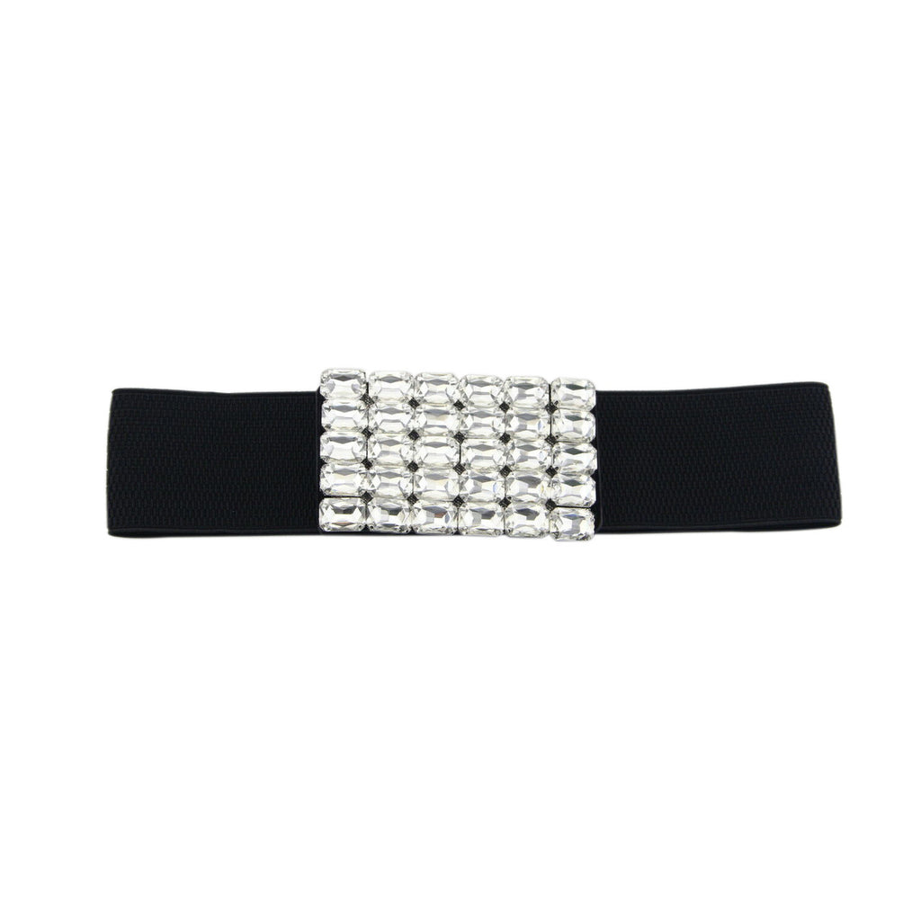 Elasticated Belt with Rectangle Motif