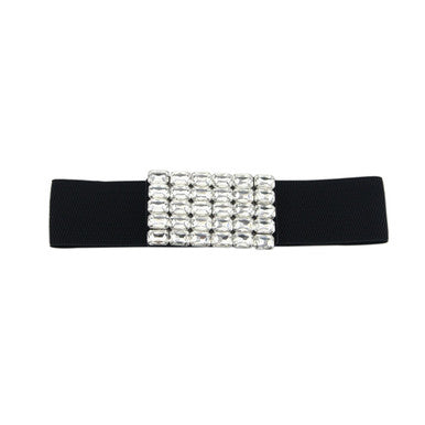 Elasticated Belt with Rectangle Motif