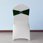 Spandex Chair Band with Round Diamante Buckle - Olive Green