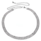 5 Row Diamante Belt - Silver