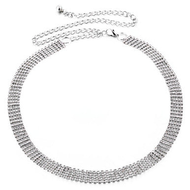 5 Row Diamante Belt - Silver