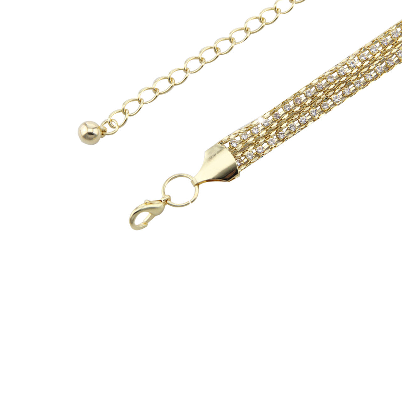 Rhinestone Diamante Waist Chain Belt for Women - Gold