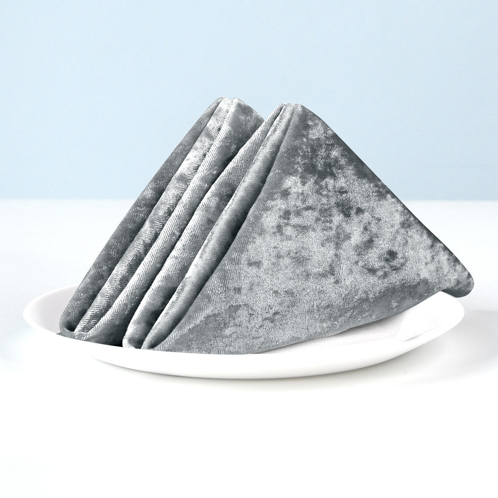 20" Velvet Napkin - Silver