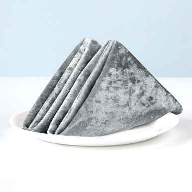 20" Velvet Napkin - Silver