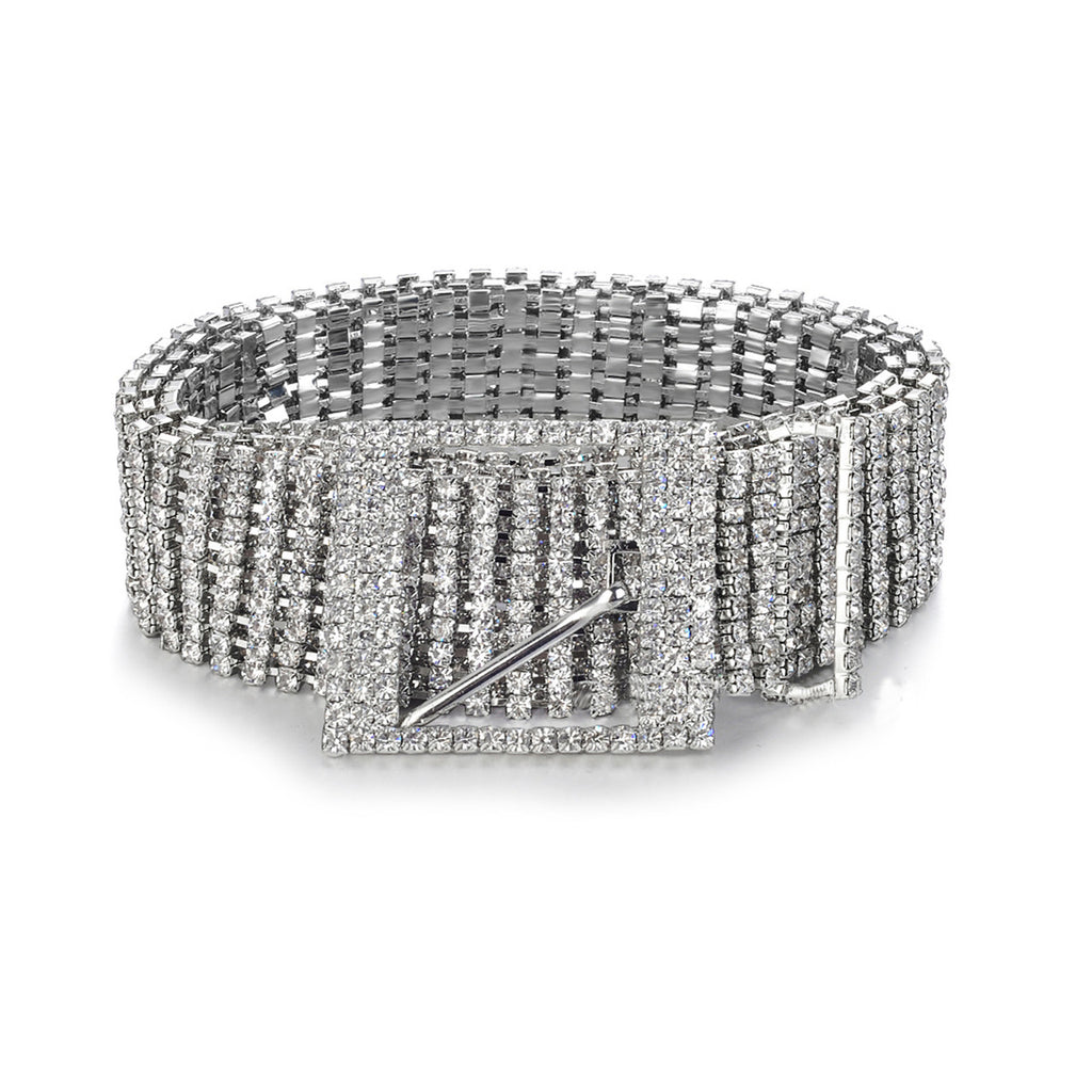 Silver Belt Bling Belt - 10 Row