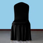 Black Spandex Chair Cover with Ruffled Skirt
