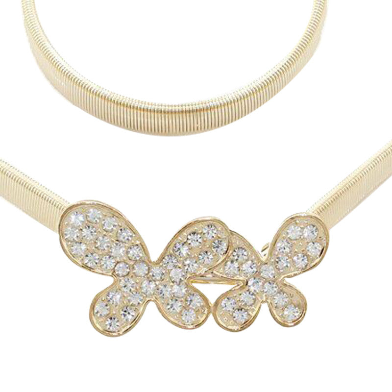 Stretchy Butterfly Metal Belt - Gold