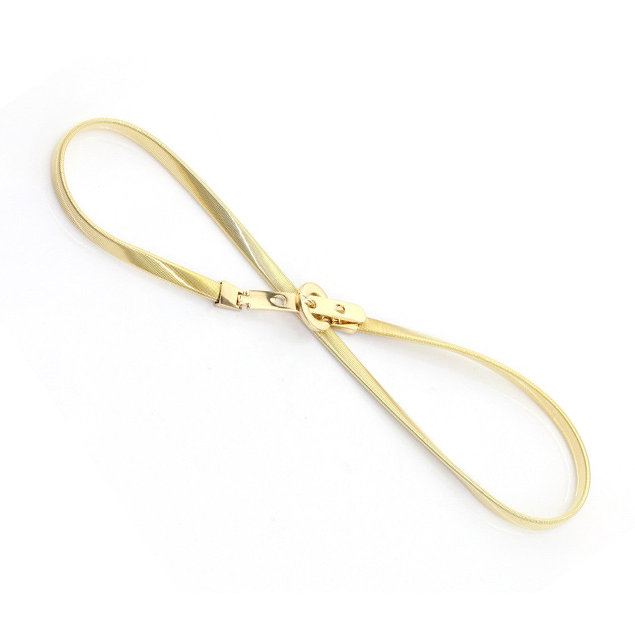 Stretchy Belt with Buckle - Gold