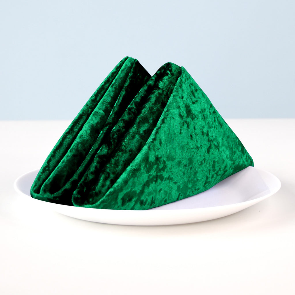 20" Velvet Napkin - Emerald Green