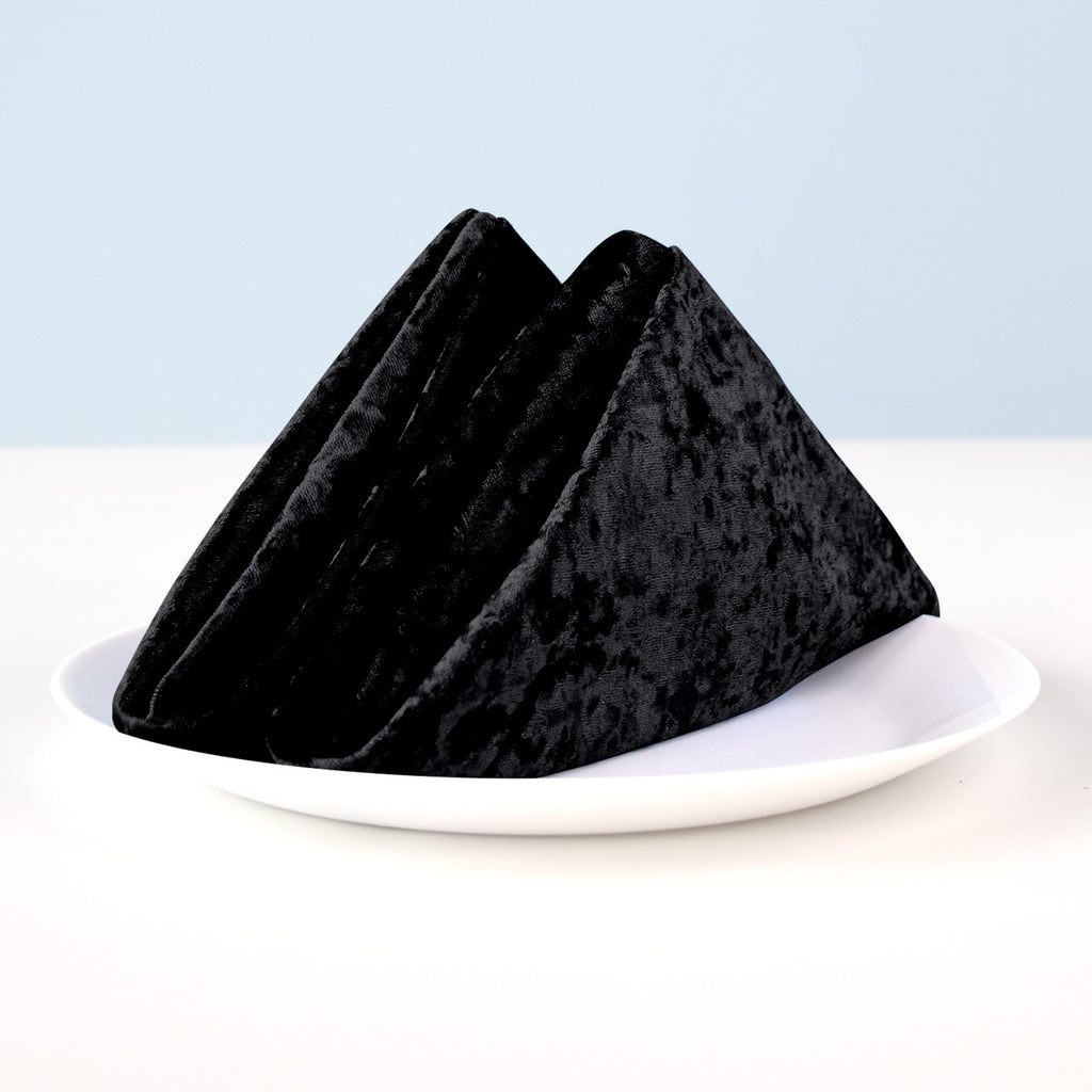 20" Velvet Napkin - Black