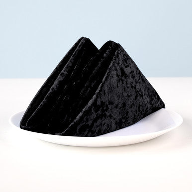 20" Velvet Napkin - Black