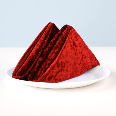 20" Velvet Napkin - Red