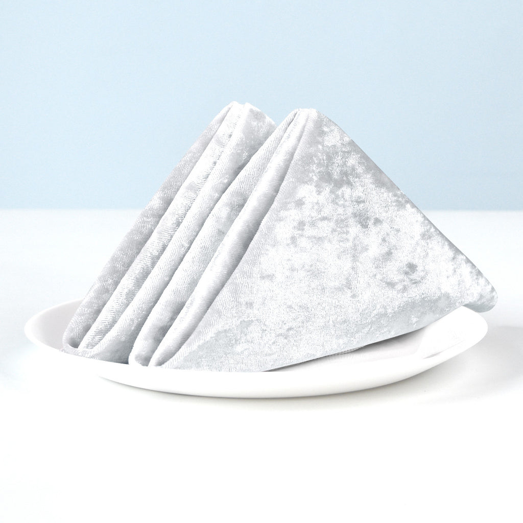 20" Velvet Napkin - White