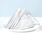 20" Velvet Napkin - White