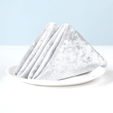 20" Velvet Napkin - White