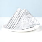 20" Velvet Napkin - White