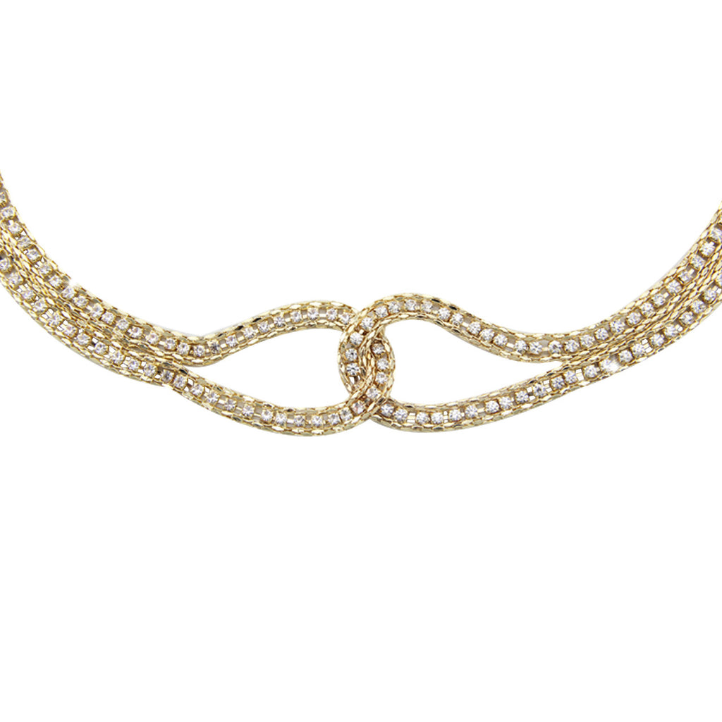 Rhinestone Diamante Waist Chain Belt for Women - Gold