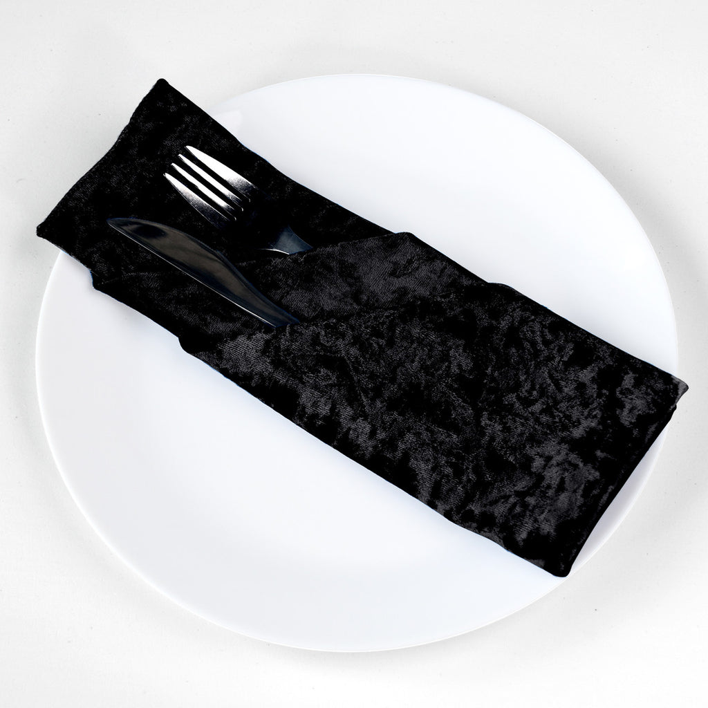 20" Velvet Napkin - Black